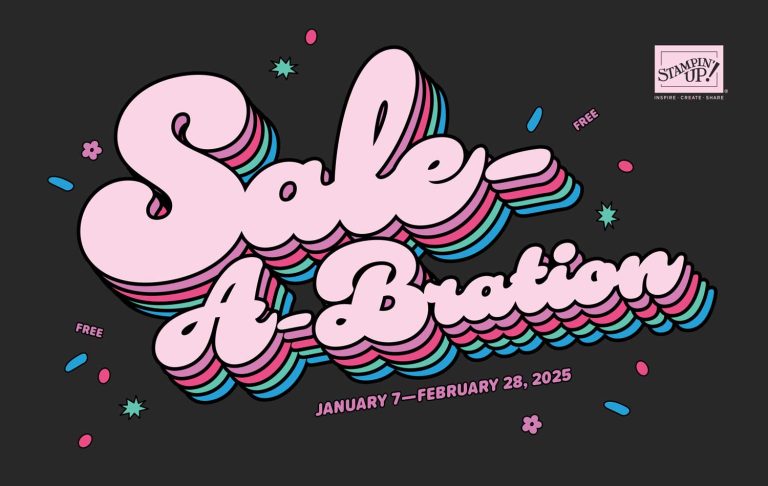 Bold pink letters on a black background read, "Sale-a-Bration"