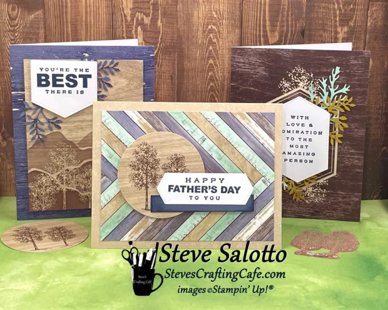 Three masculine cards in blues, tans and browns. Sentiments include "You're the Best There is" and "Happy Father's Day to You."