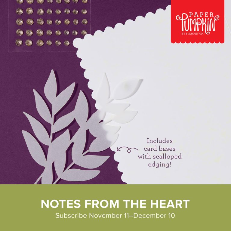 A white card base and translucent leaves, with writing under it that reads, "Notes from the Heart."